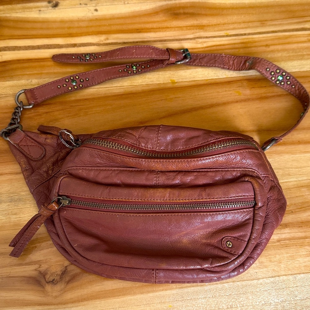 Free people leather crossbody bag